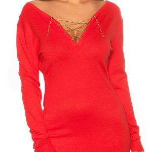 Abito in maglia AC467 rosso