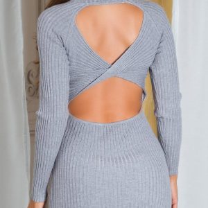 Abito in maglia ACM197 grigio