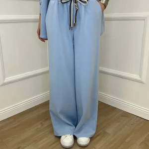Pantalone a Palazzo Viscosa 25413 Azzurro