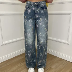 Jeans Con Ricami e Paillettes MC5329