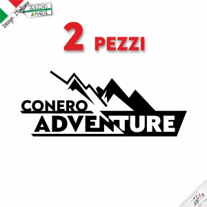 2 Adesivi Auto Personalizzati Adventure Montagna | Sticker in Vinile Laminato Resistente Intemperie e Lavaggi | Decalcomania con Nome/Associazione