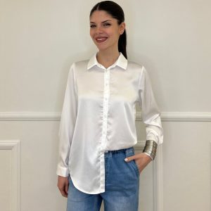 Camicia Basic in Satin 24244 Bianco