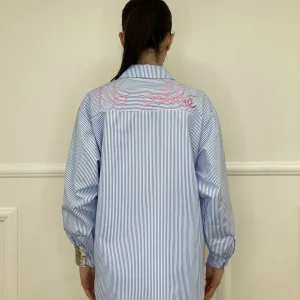 Camicia No Vabbè a Righe 5081 Azzurro