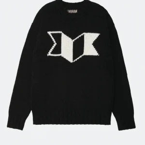 Baracuta Maglia Girocollo Con Logo A Fisarmonica Nero Uomo