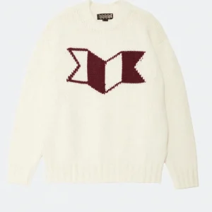 Baracuta Maglia Girocollo Con Logo A Fisarmonica Bianco Uomo