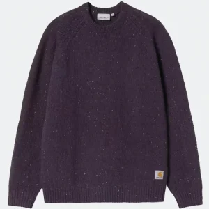 Carhartt Anglistic Sweater Viola Uomo