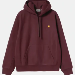 Carhartt Hooded American Script Sweatshirt Viola Uomo