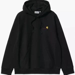 Carhartt Hooded American Script Sweatshirt Nero Uomo