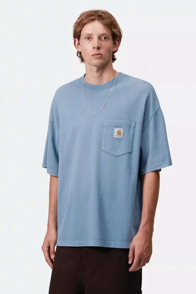 Carhartt S/s Hudson Pocket T-shirt Azzurro Uomo - immagine 4