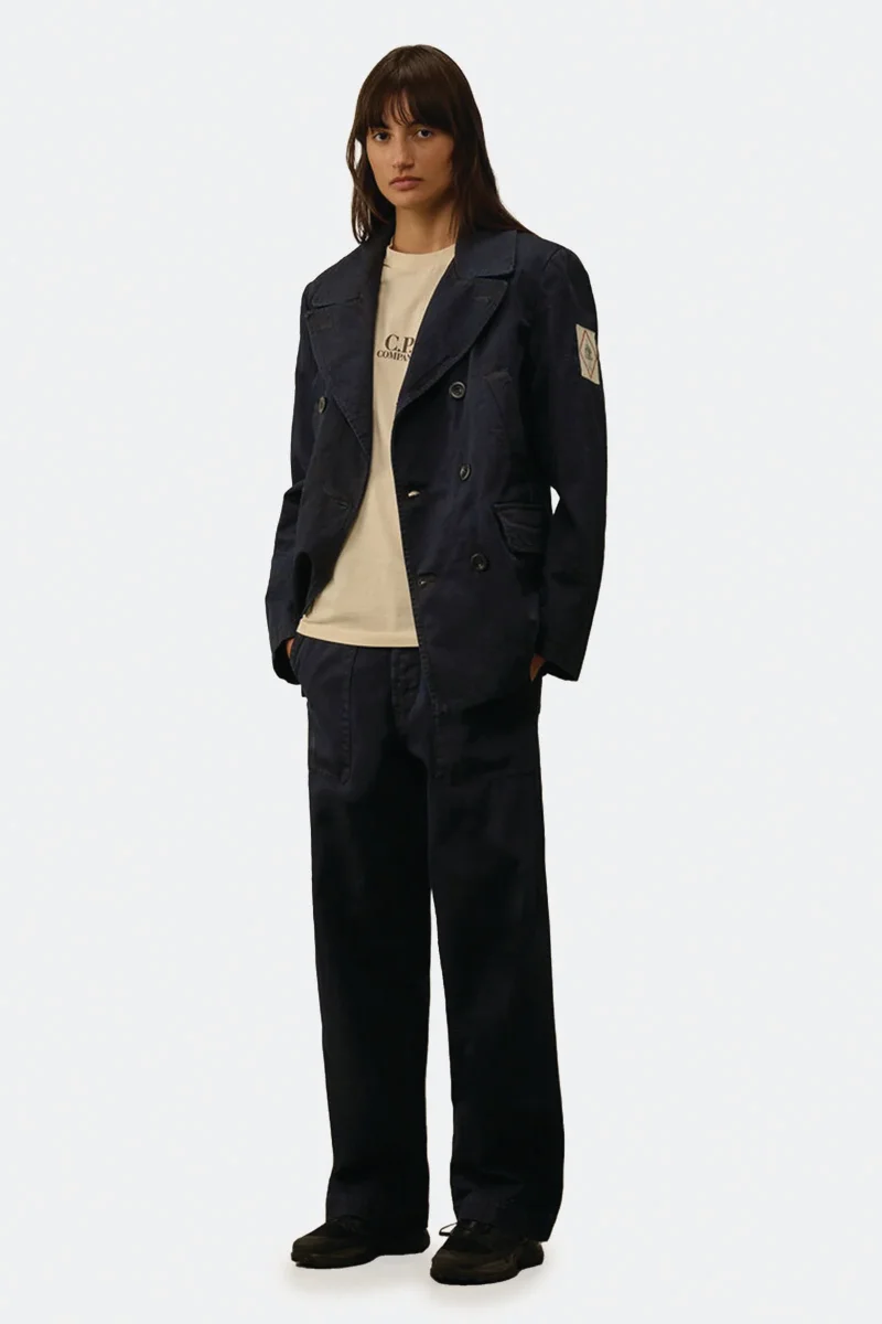 C.p. Company 3/4 Plated Denim Loose Pants Blu Uomo - immagine 6