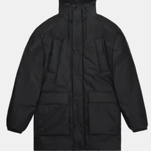 Rains Lohja Long Insulated Cargo Jacket Nero Unisex