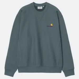Carhartt American Script Sweatshirt Blu Uomo