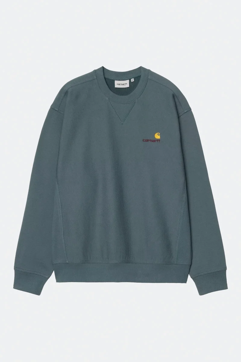 Carhartt American Script Sweatshirt Blu Uomo - immagine 2