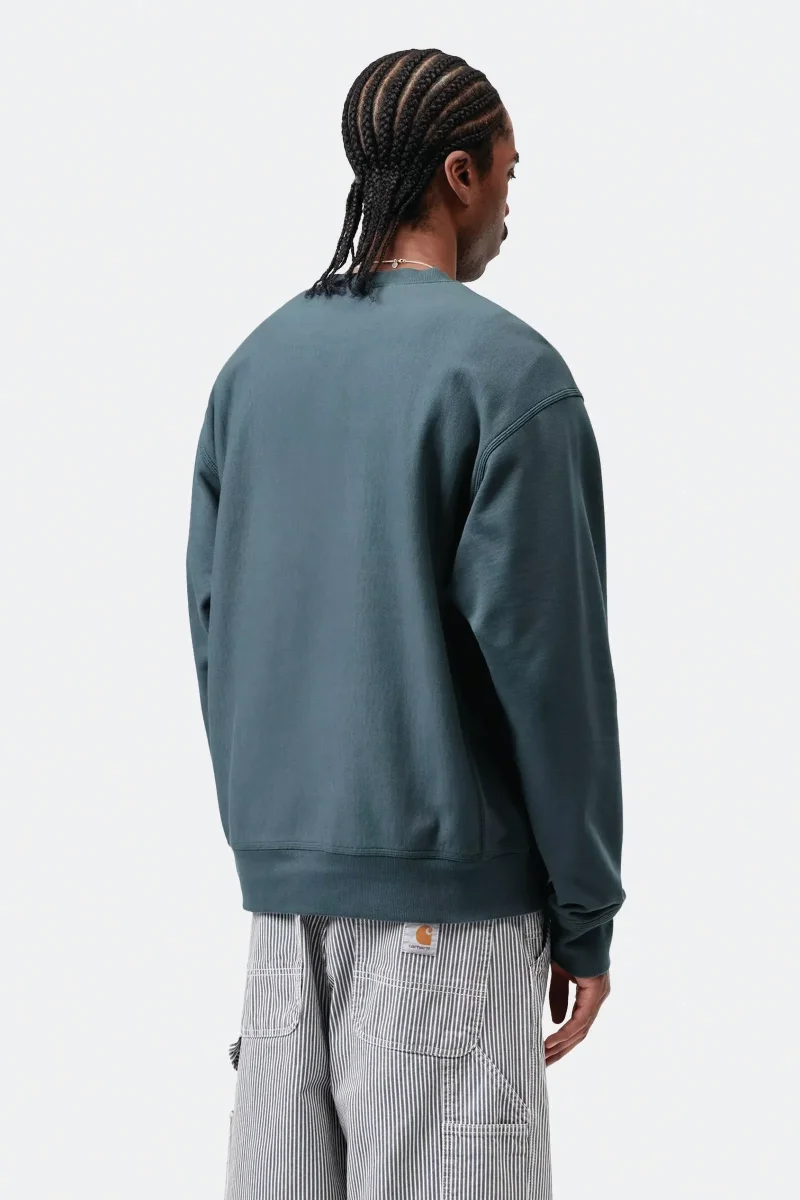 Carhartt American Script Sweatshirt Blu Uomo - immagine 4