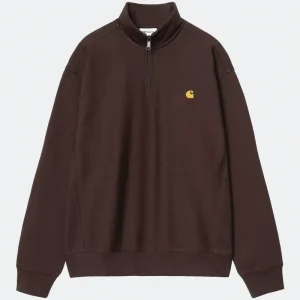 Carhartt Half Zip American Script Sweatshirt Marrone Uomo