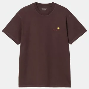 Carhartt S/s American Script T-shirt Marrone Unisex