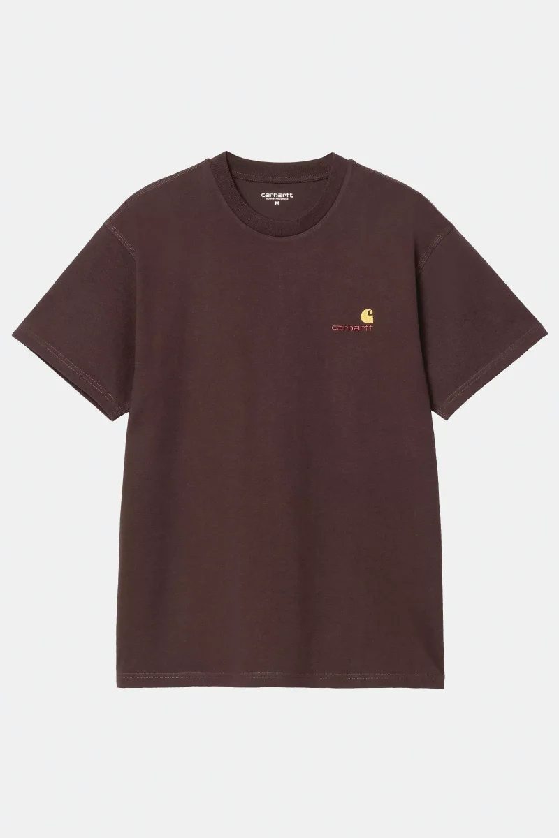 Carhartt S/s American Script T-shirt Marrone Unisex - immagine 2