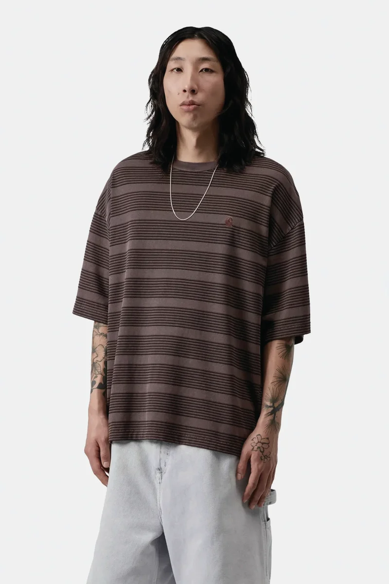 Carhartt S/s Hanson T-shirt
Hanson Stripe, Palisander, Garment Dyed Marrone Uomo - immagine 3