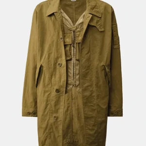 C.p. Company Twill Fishtail Lens Car Coat Dried Herb Verde Uomo