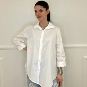Camicia Asimmetrica 41915 Bianco