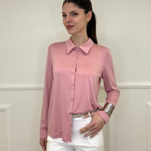 Camicia in Jersey di Viscosa 28163 Rosa