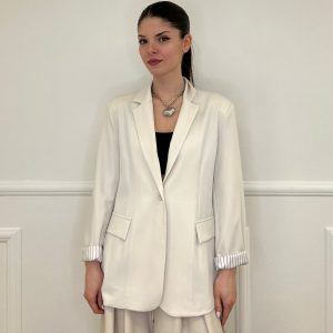 Blazer Con Fodera Gessata 216401 Beige