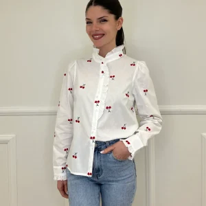 Camicia Ciliegie Coreana 81197 Bianco