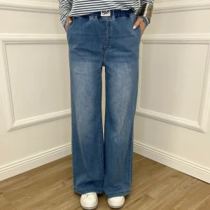 Jeans con Vita Elastica 9337 Azzurro