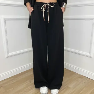 Pantalone a Palazzo Viscosa 25413 Nero