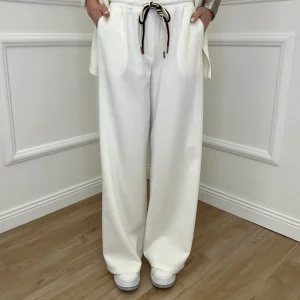 Pantalone a Palazzo Viscosa 25413 Panna