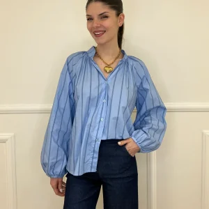 Camicia Popeline Regimental 118642 Azzurro