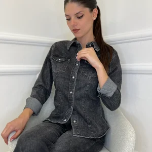 Camicia Denim YF3336 Grigio