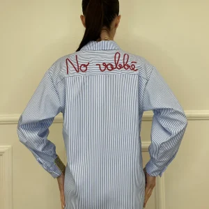Camicia No Vabbè a Righe 5081 Azzurro e Rosso