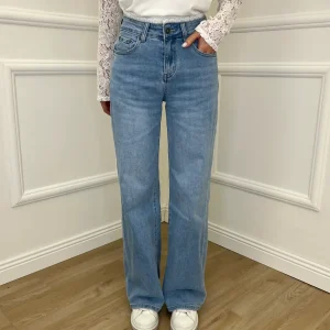 Jeans Vita Con Pizzo TK85 Azzurro