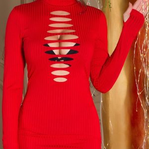 Abito sexy AC528 rosso