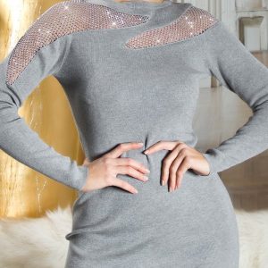 Abito in maglia ACM219 grigio