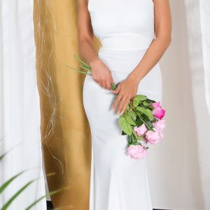 Abito lungo AL249 bianco