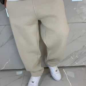 Tuta Baggy Beige con Riga Duca Homme | Completo Felpa Pantalone Streetwear