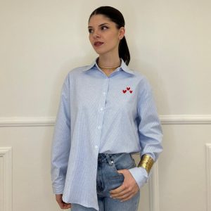 Camicia Ricamo "Fired Atty" 2497 Azzurro