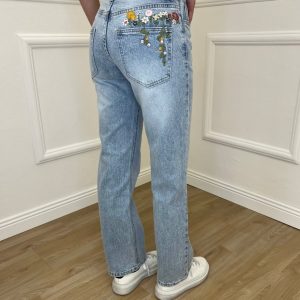 Jeans Ricamo Posteriore 5343 Azzurro