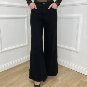 Jeans Palazzo Sfrangiato JK8117 Nero