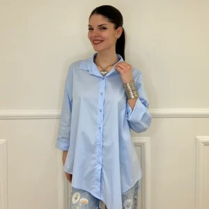 Camicia Asimmetrica 41915 Azzurro