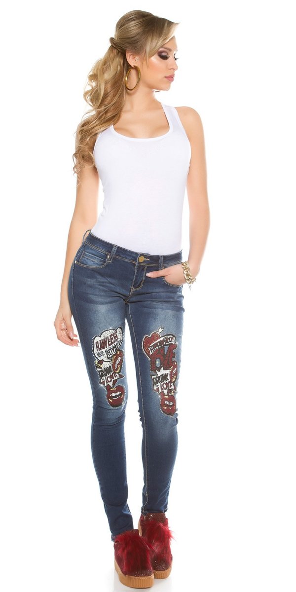 Jeans skinny GZ046 blu - immagine 2