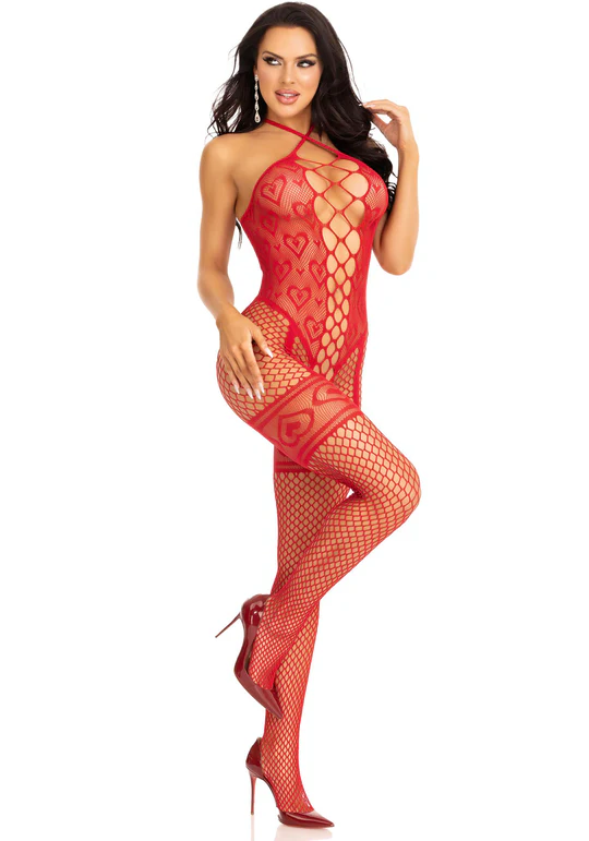 Bodystocking INT1008 rosso - immagine 5