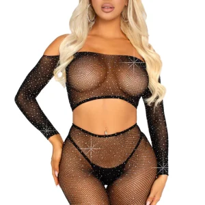 Completo con strass INT1020 nero