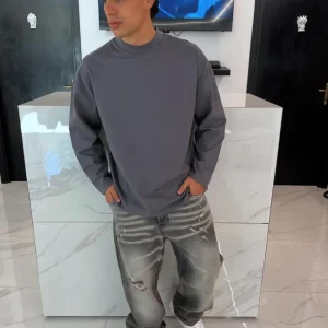 Jeans Baggy Grigio Strappati Uomo Duca Homme - Fondo Jogger