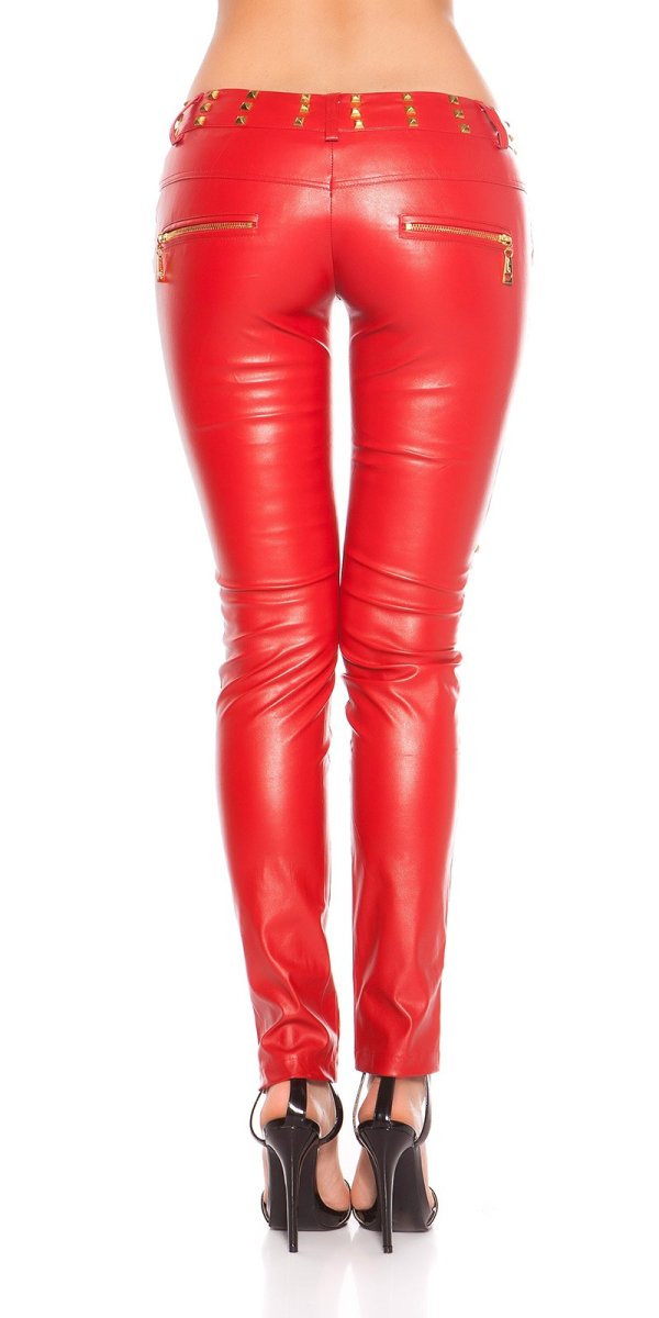 Leggings ecopelle LE022 rosso - immagine 3
