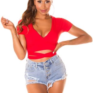 Top corto  MA148  Rosso