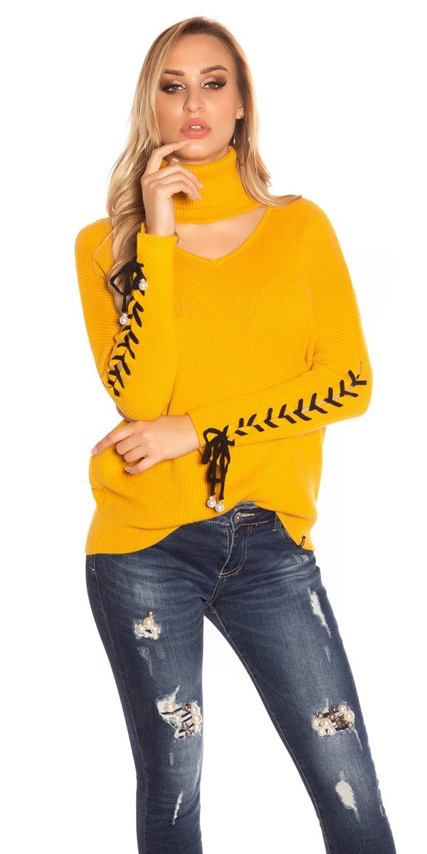 Maglione  sexy MAI017 senape - immagine 2