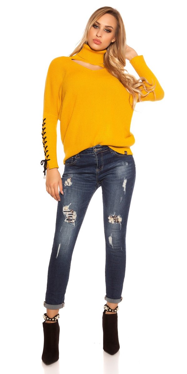 Maglione  sexy MAI017 senape - immagine 4